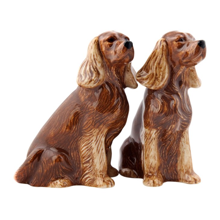golden cocker spaniel salt and pepper set